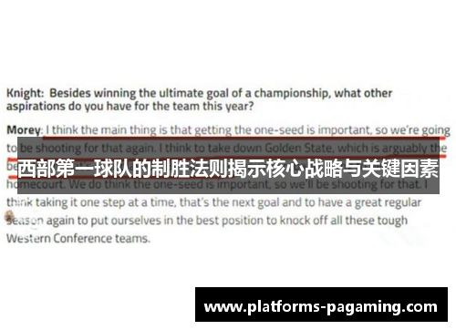 西部第一球队的制胜法则揭示核心战略与关键因素